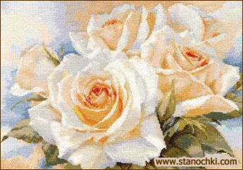 Белые розы 2-32 набор для вишивки Алиса (фото)