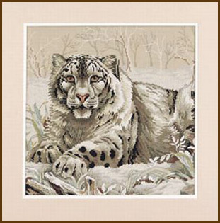 Снежный Леопард (03835) (набор для вишивки Dimensions (USA). The Golden Collection.) (фото)