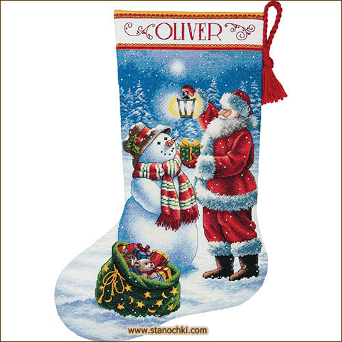 Dimensions Holiday Glow Stocking 70-08952 Сапожок Рождественское сияние набор для вишивки Dimensions The Golden Collection (фото)
