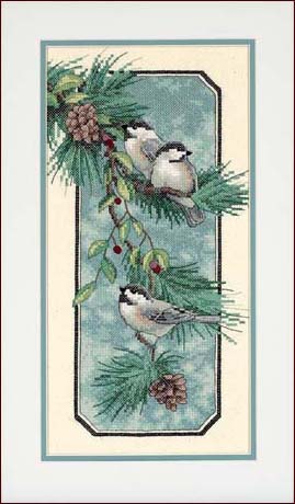     Chickadees on a Branch (03199)    Dimensions (USA) ()