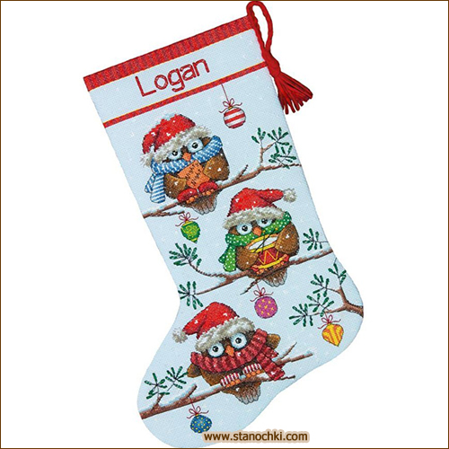 Dimensions Holiday Hooties Stocking 70-08951       Dimensions The Golden Collection ()